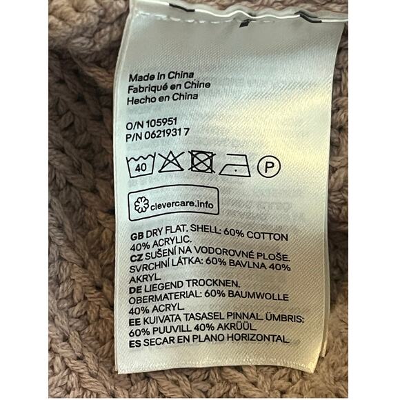 NWT Women's H&M Tan Stitched Knit Soft Fall Winter Sweater Sz Large - Picture 6 of 6